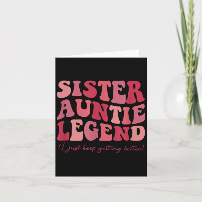 Sister Auntie Legend Groovy Funny Cool Aunties Clu Karte (Vorderseite)