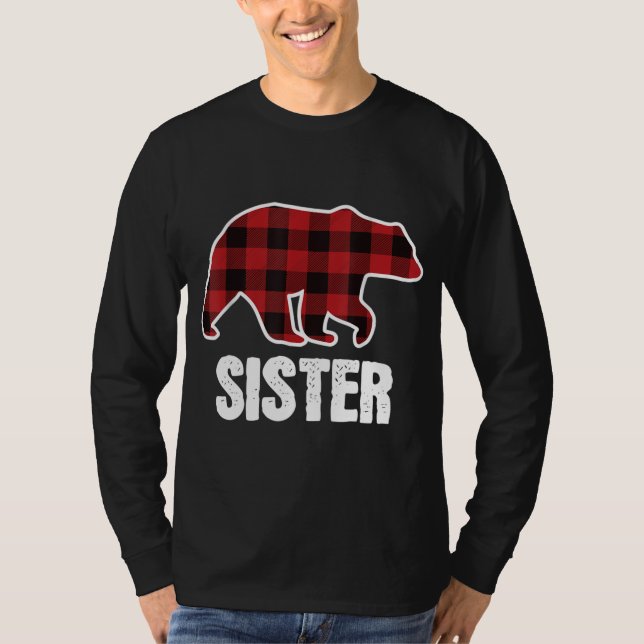 Sister Bear Christmas Pajama Red Kariert Buffalo F T-Shirt (Vorderseite)