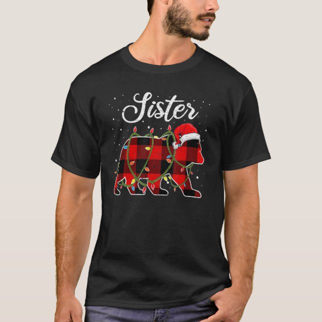 Sister Bear Red Buffalo Kariert Sister Bear Pajama T-Shirt (Vorderseite)