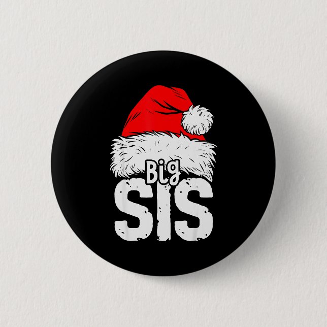 Sister Big Santa Christmas Family Matching Pyjamas Button (Vorderseite)