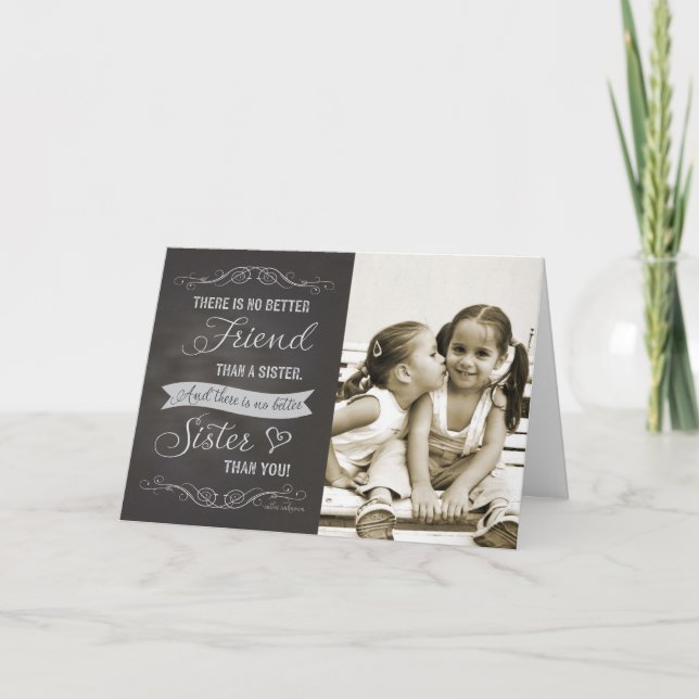 Sister Birthday - benutzerdefiniertes Chalkboard-F Karte (Vorderseite)