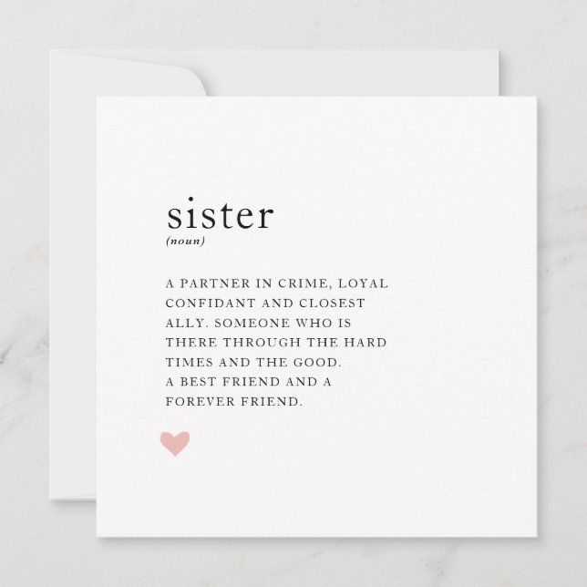 Sister Birthday Card Feiertagskarte (Vorderseite)