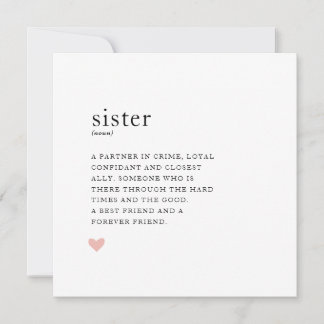 Sister Birthday Card Feiertagskarte