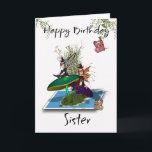 Sister Birthday Card - Niedlich Gothic Fairies Spr Karte<br><div class="desc">Schwester Geburtstagskarte - Niedliche gotische Fairies,  die von einem Foto ausgehen</div>