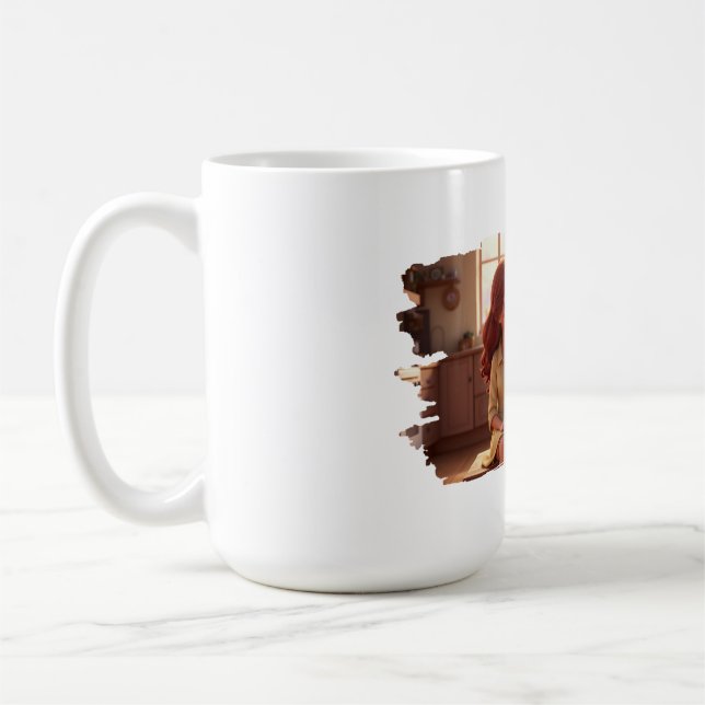 Sister Bond – Beautiful Sisters Illustration Art Kaffeetasse (Links)