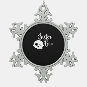Sister Boo Halloween-Klassiker-Look Schneeflocken Zinn-Ornament