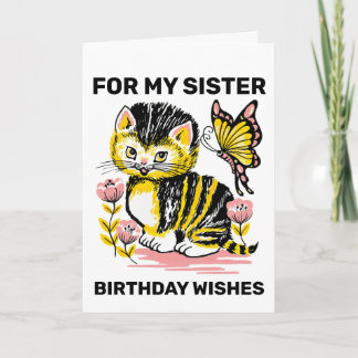 SISTER CAT BIRTHDAY GREETING CARD KARTE