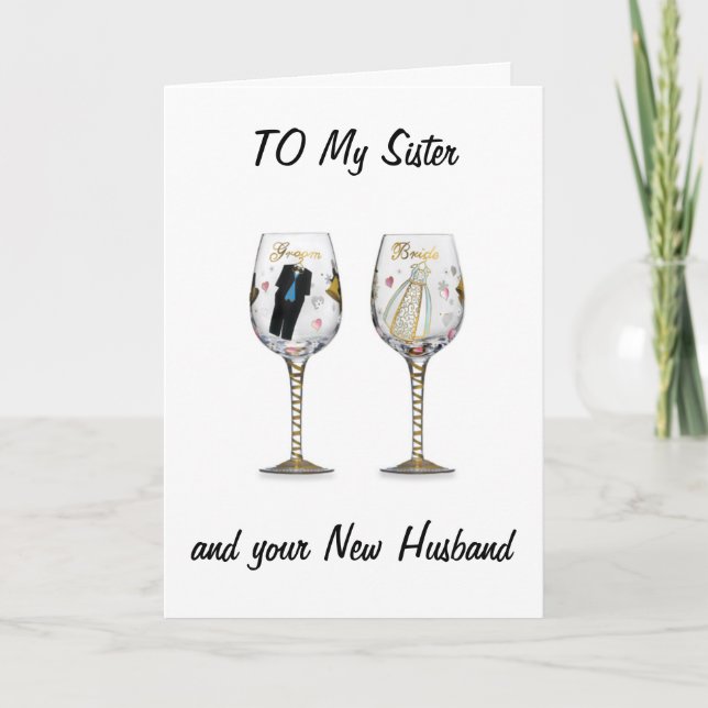 SISTER-CELEBRATE IHRE LIEBE WEDING WÜNSCHE KARTE (Vorderseite)