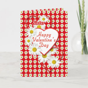 Sister Daisies Hearts Valentine Card Feiertagskarte
