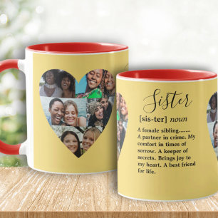Sister Definition Foto Herzkollektion Farbige Tass Tasse