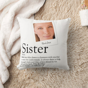 Sister Definition Modernes Foto Kissen