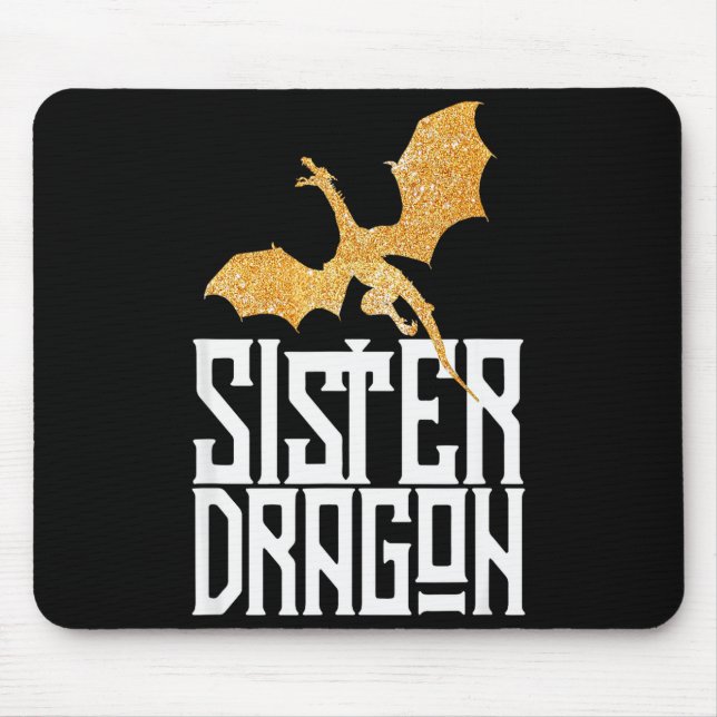 Sister Dragon Christmas Matching Family Tribe Girl Mousepad (Vorne)
