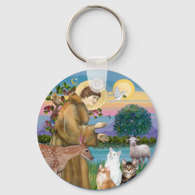 Sister Frances Blessing 5 Katzen Schlüsselanhänger (Vorderseite)