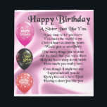 Sister Geem - Happy Birthday Design Notizblock<br><div class="desc">Ein tolles Geschenk für die Schwester zum Geburtstag</div>
