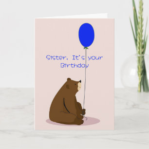 Sister Gefühl Blue Über Birthday Niedlich Bär Karte