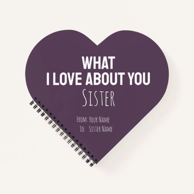 Sister Gifts Modern Simple Keepsake Cute Unique Notizbuch (Vorderseite)