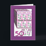 SISTER - Happy 50th Birthday Karte<br><div class="desc">This card with its heart flowers a cheerful way to wish a special someone a happy birthday. All text is customizable, so you can change out "Sister" for her name, change the year (and you just need to change it one time, and it will change throughout the whole card). Und,...</div>