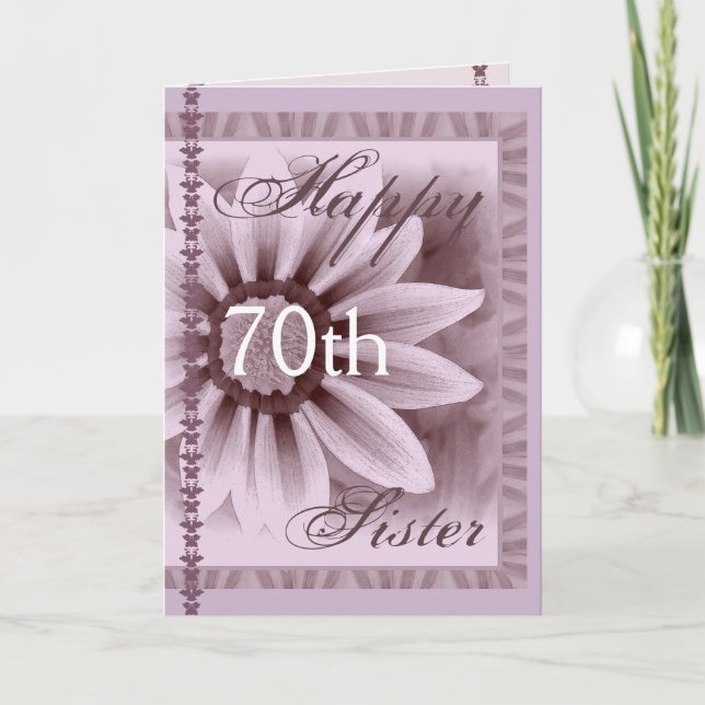 SISTER - Happy 70 th Birthday - LAVENDER Blume Karte (Vorderseite)