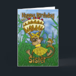 Sister Happy Birthday mit Affenkuchen Karte<br><div class="desc">Sister Happy Birthday mit Affenkuchen</div>