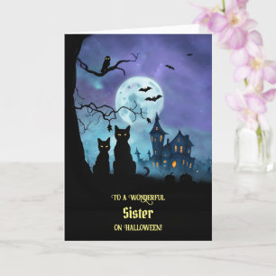 Sister Happy Halloween Custom Cover Text Niedlich Karte