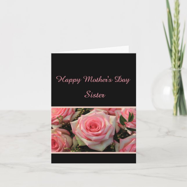 Sister Happy Mother Day Rose Card Karte (Vorderseite)