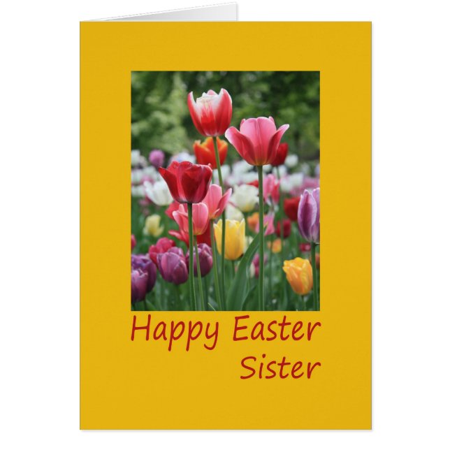 Sister Happy Oaster Tulip Karte (Vorne)