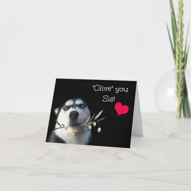 Sister Happy Valentine' Day Card Karte (Vorderseite)
