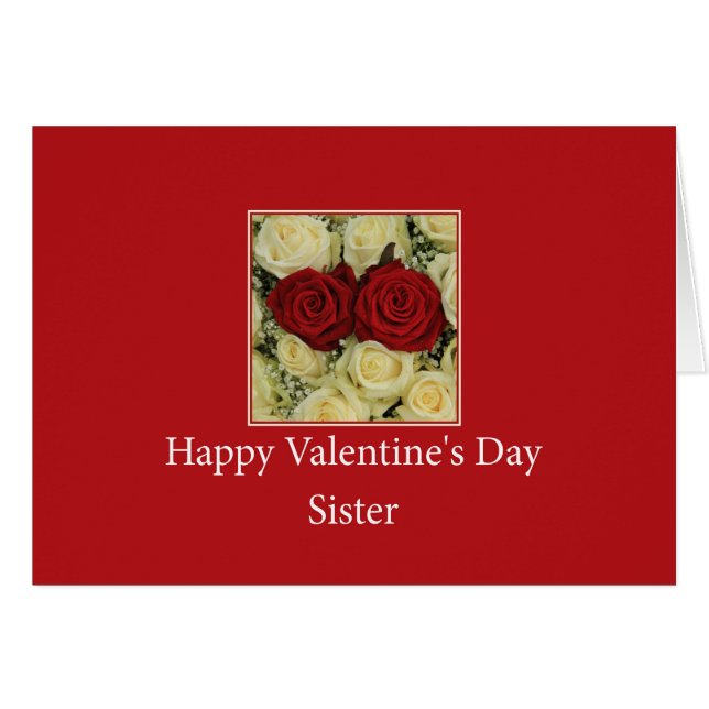 Sister Happy Valentine's Day Rose (Vorderseite (Horizontal))