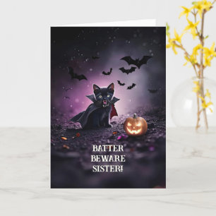 Sister Humour Funny Halloween Niedlich Karte