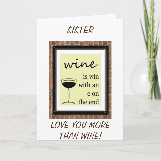 SISTER-I BIN EIN GEWINNER, DA ICH DU GLÜCKLICH BIR KARTE (Vorderseite)