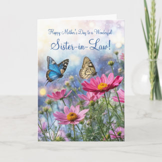 Sister in Law Mothers Day with Garden Flowers  Karte