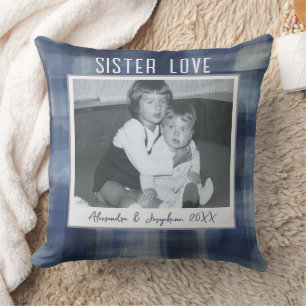 Sister-Liebe-Foto-Sake-Namen benutzerdefinierte bl Kissen