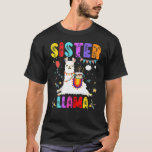 Sister Llama Birthday Llama Alpaca Themenfamilie B T-Shirt<br><div class="desc">Sister Llama Geburtstag Llama Alpaca Thema Familie B Day Cake.</div>