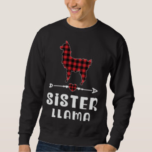 Sister Llama Christmas Pajama Red Kariert Buffalo Sweatshirt