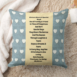 Sister Marshmallow Hearts Yellow Kissen