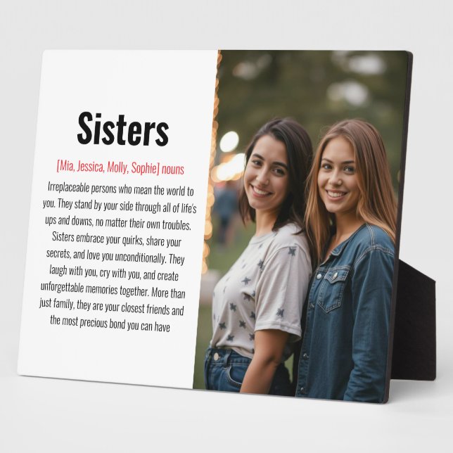Sister Memorial Definition Custom Acrylic Keepake Fotoplatte (Seite)