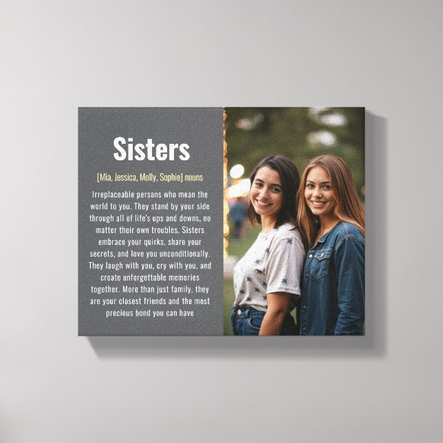 Sister Memorial Definition Custom Acrylic Keepake Leinwanddruck (Vorderseite)
