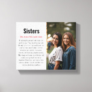 Sister Memorial Definition Custom Acrylic Keepake Leinwanddruck