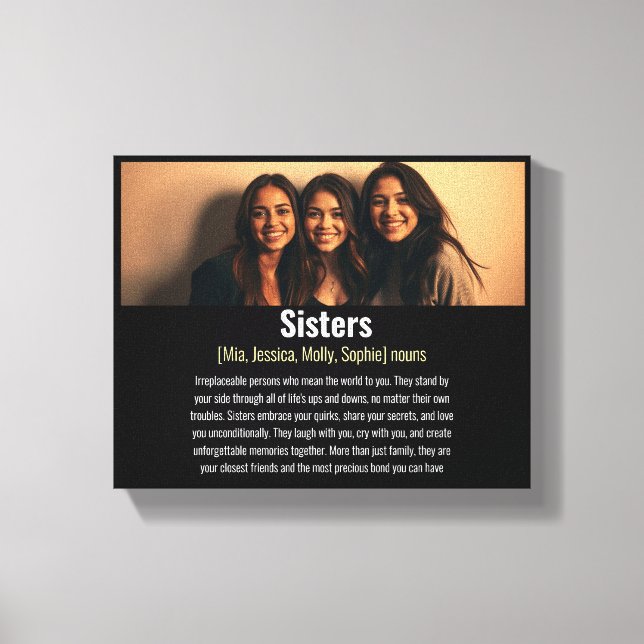 Sister Memorial Definition Custom Acrylic Keepake Leinwanddruck (Vorderseite)