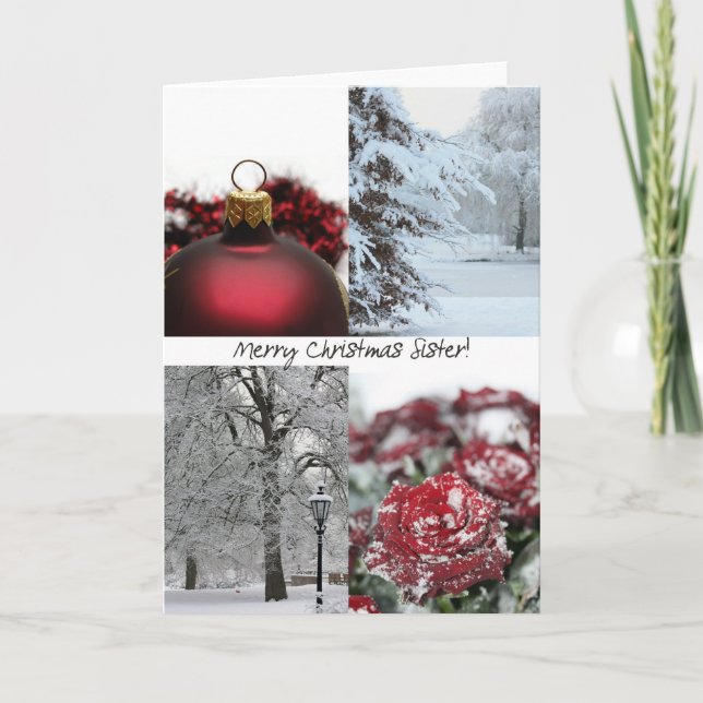Sister Merry Christmas card Feiertagskarte (Vorderseite)