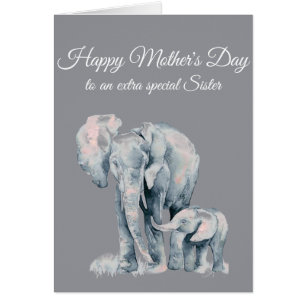 Sister Mother's Day Liebe Elephants