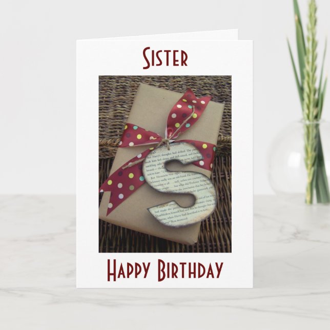 SISTER-MY GIFT AUF IHREM BIRTHTAG IST UNSERE LIEBE KARTE (Vorderseite)