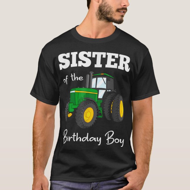 Sister Of The Birthday Boy Tractor Farm Party  T-Shirt (Vorderseite)