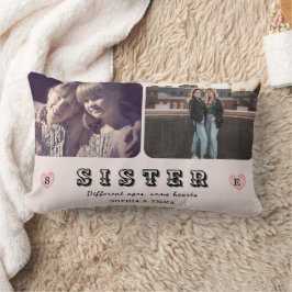 Sister Photo Pillow – Different Ages, Same Hearts Lendenkissen