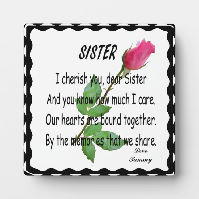 SISTER-PLAQUE FOTOPLATTE (Vorderseite)