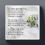 Sister Poem Plaque - Hochzeitsdesign Fotoplatte<br><div class="desc">Ein tolles Geschenk für eine besondere Schwester</div>