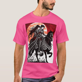 Sister Riding auf einem Kriegerpferd lustig T-Shirt