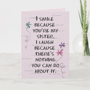 Sister’s Birthday with glitter flowers Card Karte