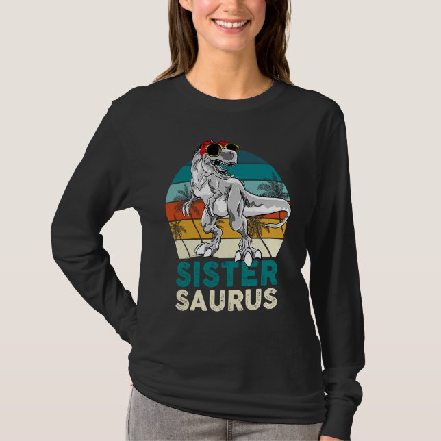 Sister Saurus Dinosaur Matching Family T Rex Vinta T-Shirt (Vorderseite)
