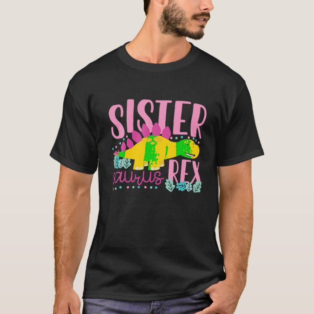Sister Saurus Rex Funny Dinosaur Kids Girls T Shir T-Shirt (Vorderseite)